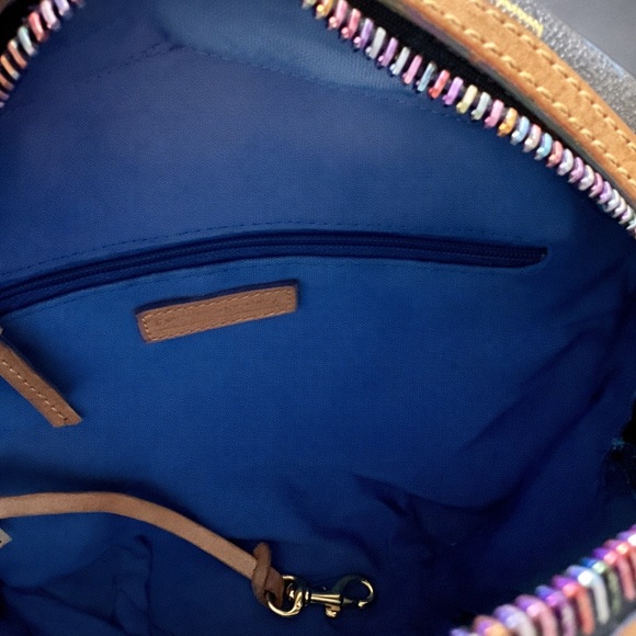 DOONEY & BOURKE Vintage Multicolor DB Round Mini Backpack Rainbow Zipper | EUC - Picture 5 of 8
